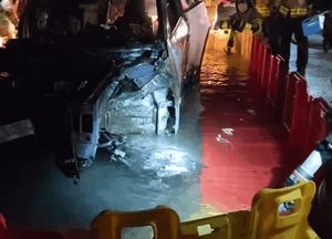 [영상] 남양주서 전기차 화재...부상 운전자 다리 아래서 발견