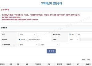 수원특례시, 고액·상습 지방세 체납자 175명 공개...개인 최고 10억2000만원