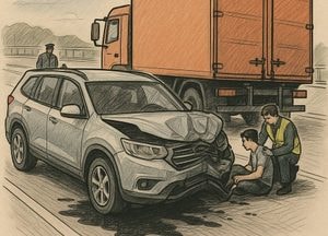 평택제천고속도서 SUV-화물차 추돌사고…4명 부상