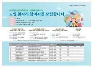 의정부시, 2026년 노인 일자리 5091명 모집…역대 최대 규모