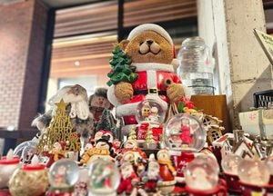 이천 카페에 산타곰 등장…성탄절 분위기 '물씬'