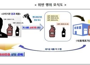 식약처, 소비기한 지난 원료로 27톤 식품 만든 업체 적발…임직원 검찰 송치