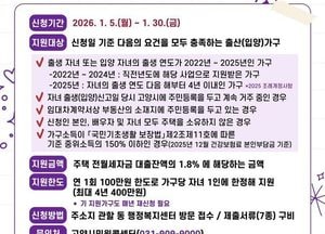 고양특례시, 2026년 출산가구 전월세자금 대출이자 지원...연 1회 최대 100만원