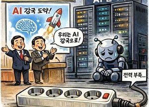 [중앙AI만평] AI 패권, 전기 없이 가능한가