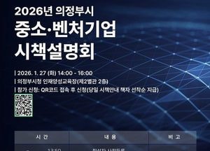 의정부시, 오는 27일 ‘2026년 중소·벤처기업 시책설명회’ 개최