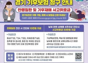 “빙판길에 미끄러져 다치셨다면 경기 기후보험 청구하세요”