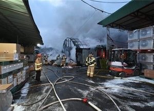 하남 감일동 창고 비닐하우스서 화재…인명피해 없어