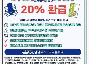 남양주시, 오는 20~29일 ‘경기살리기 통큰세일’ 개최…최대 20% 페이백 혜택