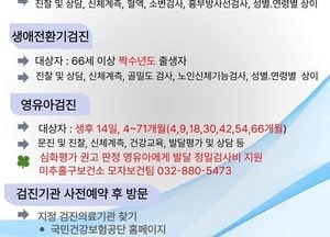 인천 미추홀구, 의료급여 수급권자 건강검진 무료 지원…영유아 검진도 확대