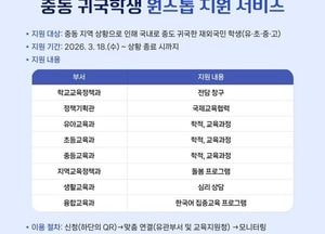 경기도교육청 ‘중동 귀국 학생 원스톱 지원 서비스’ 운영