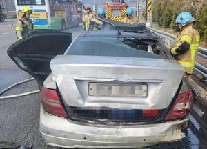 김포 양촌읍 도로서 승용차 화재…17분 만에 진화