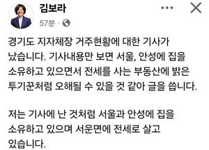 김보라 안성시장, 주택 보유 논란 해명…“상속·가족사 따른 구조, 투기 아냐”