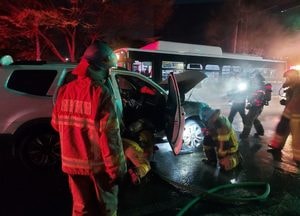 수원 서둔동서 SUV 화재…12분 만에 진화