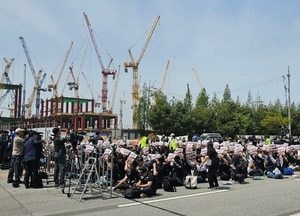 삼성전자 노조 3만5000명 평택 집회…정장선 시장 현장 점검