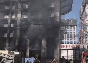 [영상] 분당 아파트 공사장서 화재…인명피해 없어