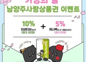 남양주시, 5월 가정의 달 ‘지역화폐 15% 혜택’ 제공