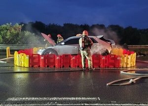 고양 법곳동 전기차서 새벽 화재…소화수조로 진압