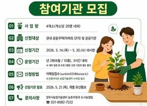 양주시, 오는 20일까지 ‘찾아가는 반려식물 상담서비스’ 사업 참여 기관 모집