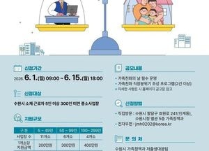 수원특례시, ‘일가양득 중소사업장 가족친화 장려금’ 참여 기업 모집