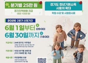 광명시, 2026년 2분기 청년기본소득 1일부터 신청 시작