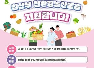 경기도 임산부에 친환경 농산물 24만 원 상당 지원