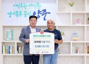 화룡건설·기업, 양주시에 이웃돕기 성금 기탁