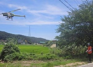 무인헬기·드론 활용 벼 병해충 항공 방제… 풍년 농사 기원