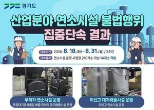 경기도 특사경, 산업분야 연소시설 불법행위 집중단속…14곳 적발