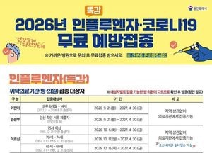 용인시, 21일부터 인플루엔자 무료 예방접종